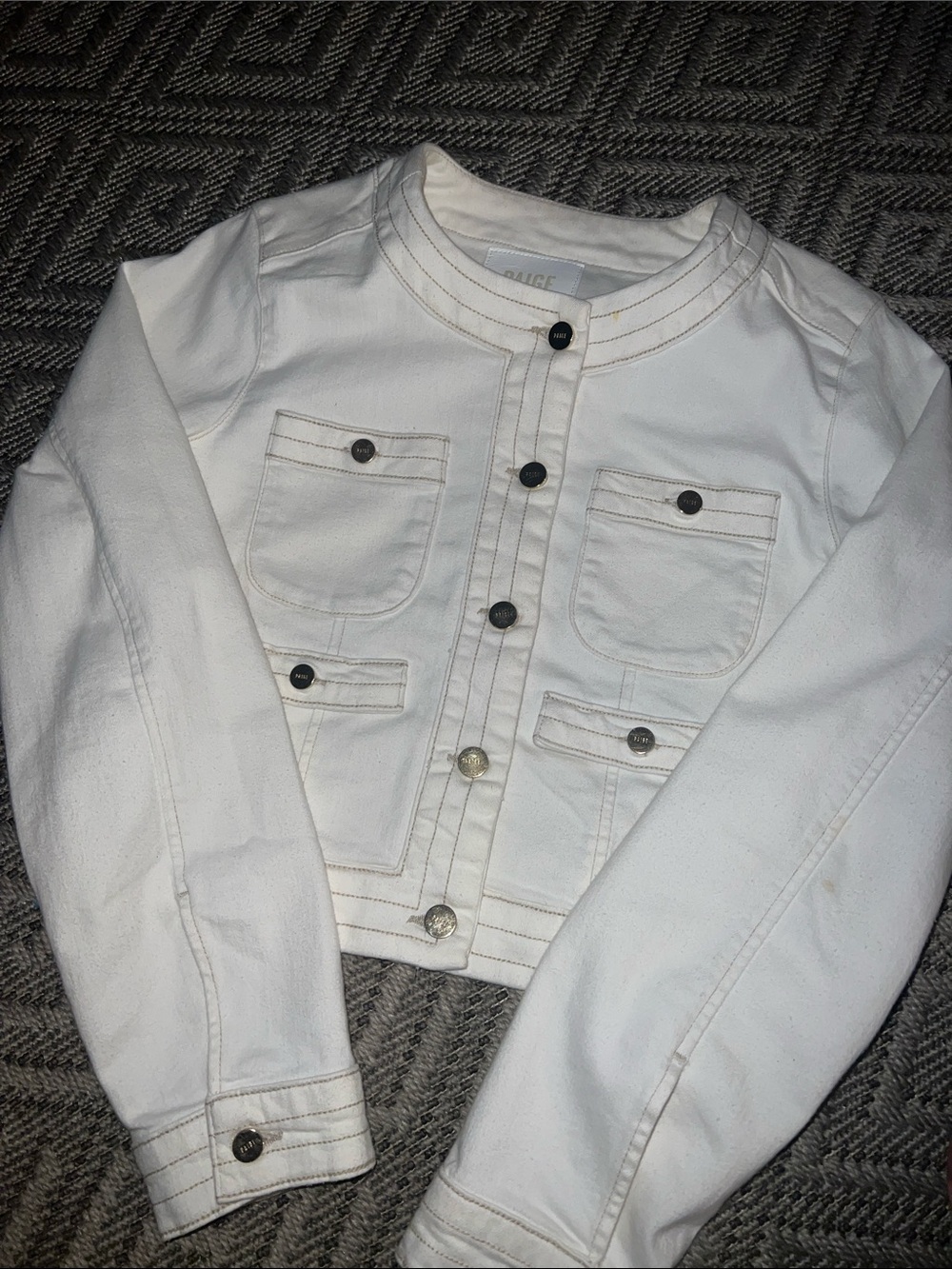 PAIGE White Cropped Jean Jacket
